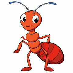 Cartoon Ant Smailing Vector Art.