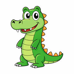 Cartoon Baby Crocodile Vector Art.