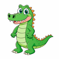 Cartoon Baby Crocodile Vector Art.