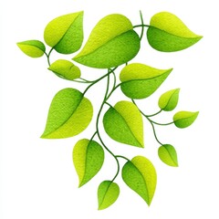 Fototapeta premium Vibrant Green Leaves on a Vine Digital Painting