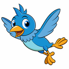 Cute Cartoon Flying Bird .