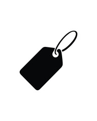 Minimalist Black Price Tag Icon with Circular Hole