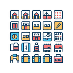 Hotel icons. Hotel icons set.