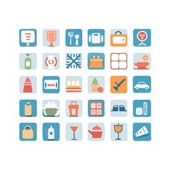 Hotel icons. Hotel icons set.