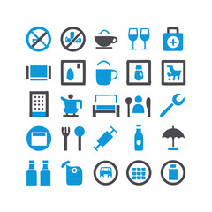 Hotel icons. Hotel icons set.