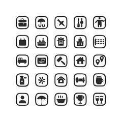 Hotel icons. Hotel icons set.