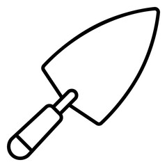 Cement or concrete trowel icon for laying bricks and construction tools