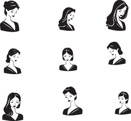 Man and Woman icon set collection with diverse directional markers on white background