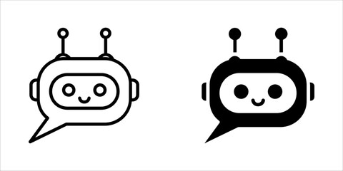 AI Chatbot Business Communication Vector Icon set Design