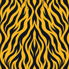 Abstract Symmetry Yellow and Black Animal Skin Pattern Design