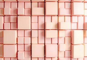 Abstract geometric pattern of stacked cubes in pastel shades.