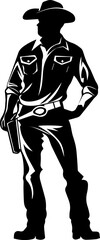 Forest Ranger Silhouette Vector, Park Officer in Uniform Icon