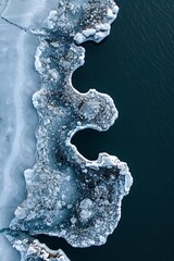 Frozen formations on glacial lake