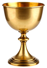 antique golden chalice isolated on a white background