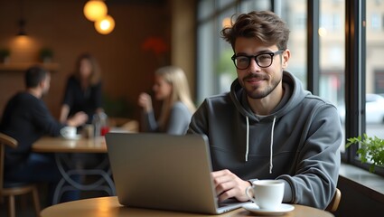 Ultra Realistic Portrait of Man in Café