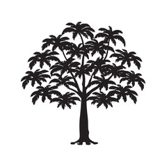 Fototapeta premium Editable Papaya Tree Silhouette Vector File