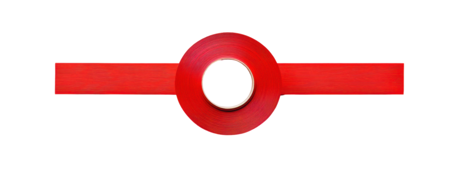 Red circular element centrally positioned on a horizontal red bar, featuring a smaller central black circle - Powered by Adobe
