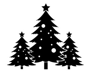 Holiday Tree Silhouette Vector Bundle – Christmas Tree Illustration SVG