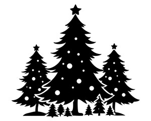 Holiday Tree Silhouette Vector Bundle – Christmas Tree Illustration SVG