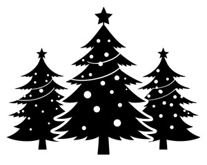 Holiday Tree Silhouette Vector Bundle – Christmas Tree Illustration SVG