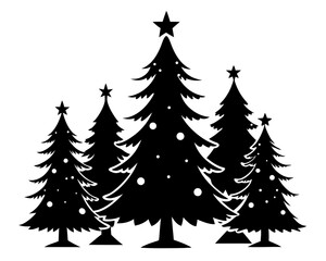 Holiday Tree Silhouette Vector Bundle – Christmas Tree Illustration SVG