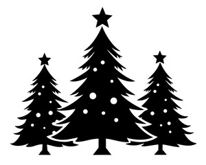 Holiday Tree Silhouette Vector Bundle – Christmas Tree Illustration SVG