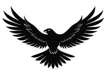 Fototapeta premium a soaring eagle silhouette, freedom eagle flight vector illustration.