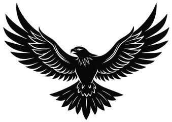 Obraz premium a soaring eagle silhouette, freedom eagle flight vector illustration.