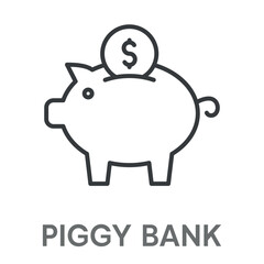 piggy bank concept simple design icons, simple style design inspiration for any interface and purpose suitable for symbols and more