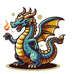 Vector Cartoon Dragon