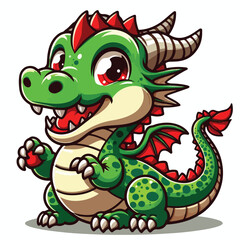 Vector Cartoon Dragon