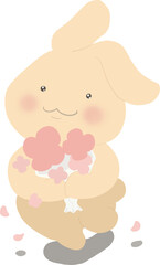 꽃다발 토끼(그림자 있음)