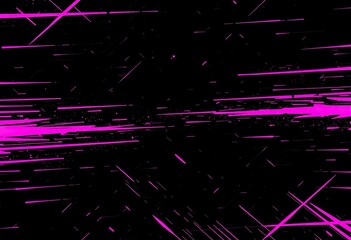 Abstract design with intersecting lines of fuchsia color on a black background.