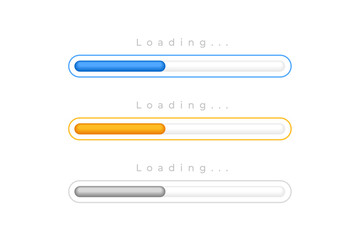 Obraz premium isolated 3d loading progress bar element in set of different color