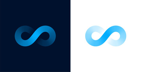 Obraz premium set of blue endless infinity loop sign for business presentation