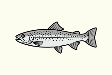 Elegant Trout Fish Silhouette vector Art & Illustration