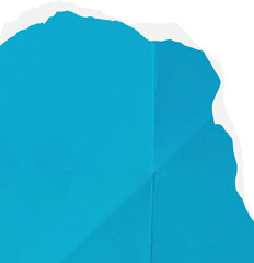 Torn blue paper sheet crumpled realistic. Ripped fragments for collage, banner, message label, text box, sticker, poster