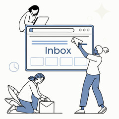 email inbox icons, vector .white background