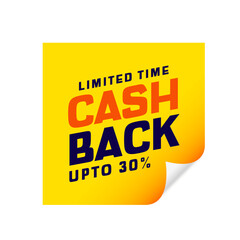 limited time cashback bonus offer template in paper curl style