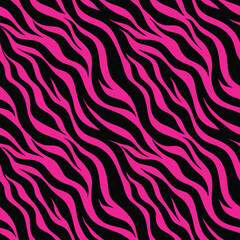 Striking and Vibrant Pink Zebra Stripes Decorative Pattern Design