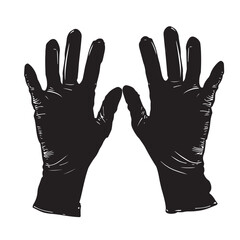 Obraz premium Gloves silhouette isolated on white background