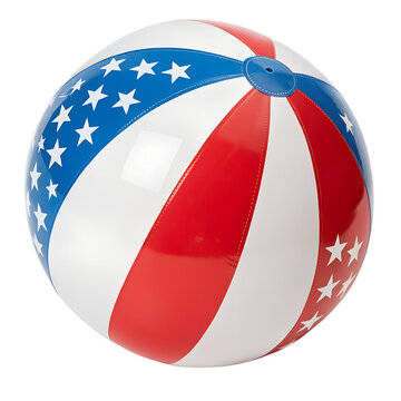 4th of July Beach Ball Illustration on White Background