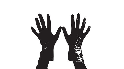 Obraz premium Gloves silhouette isolated on white background