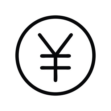 recommend clip art: Icon of Japanese Yen Symbol in a Circle Line