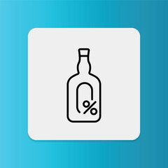 Bottle with percentage symbol, representing alcohol-free product.