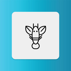 Lobster icon with clean stroke style, symbolizing seafood-free food products, especially for those allergic to shellfish.