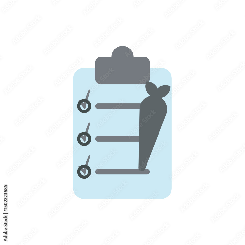 Poster vector icon of a clipboard with checkmarks. ideal for project planning, productivity tools, to-do li