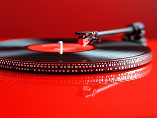 Vintage record player close-up