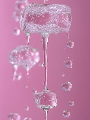 Water droplets cascading, a captivating visual