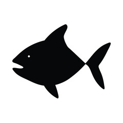 Underwater shark vector illustration with blue ocean water, marine life, and isolated white background